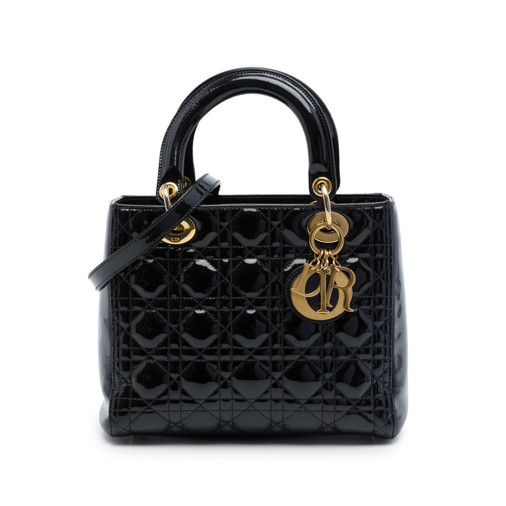 Pre-Loved Dior Medium Patent Cannage Lady Dior